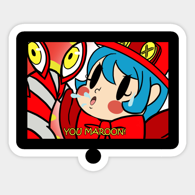 Skullgirls- Peacock "You Maroon" Sticker by Visual_Discord